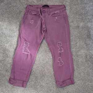 Levi's Distressed Rose-Pink Boyfriend Jeans